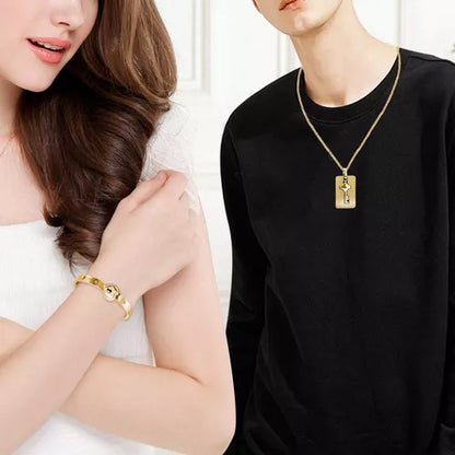 PULSERA CORAZON Y COLLAR CON LLAVE